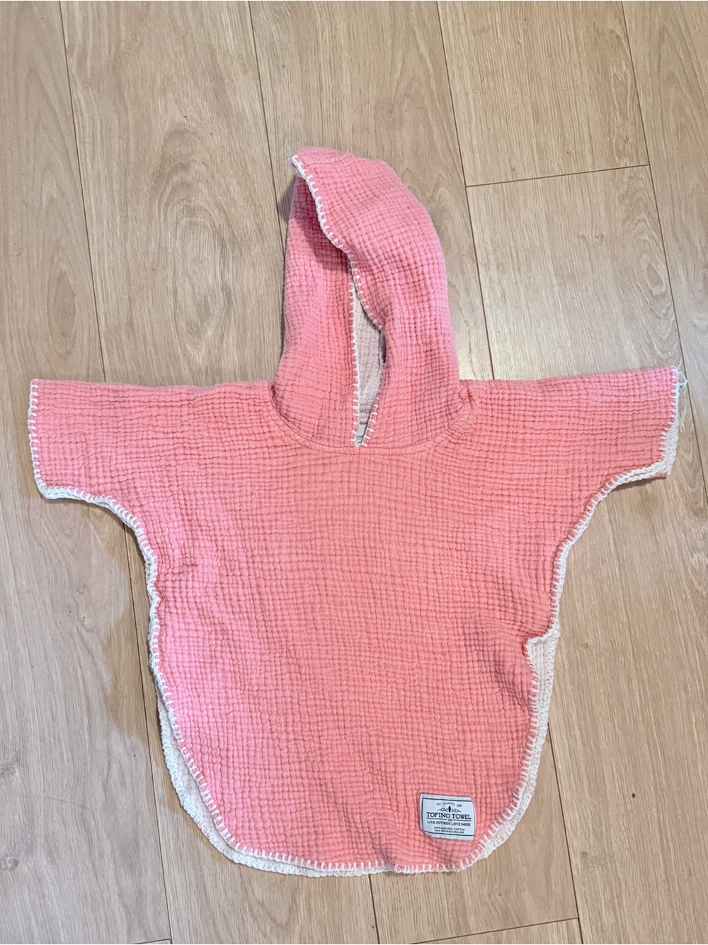 2-6T Kids Hooded Towel Poncho - Pink